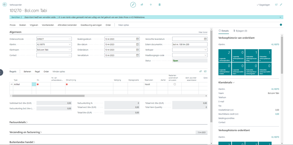 Stappenplan importeren CSV orders in BC